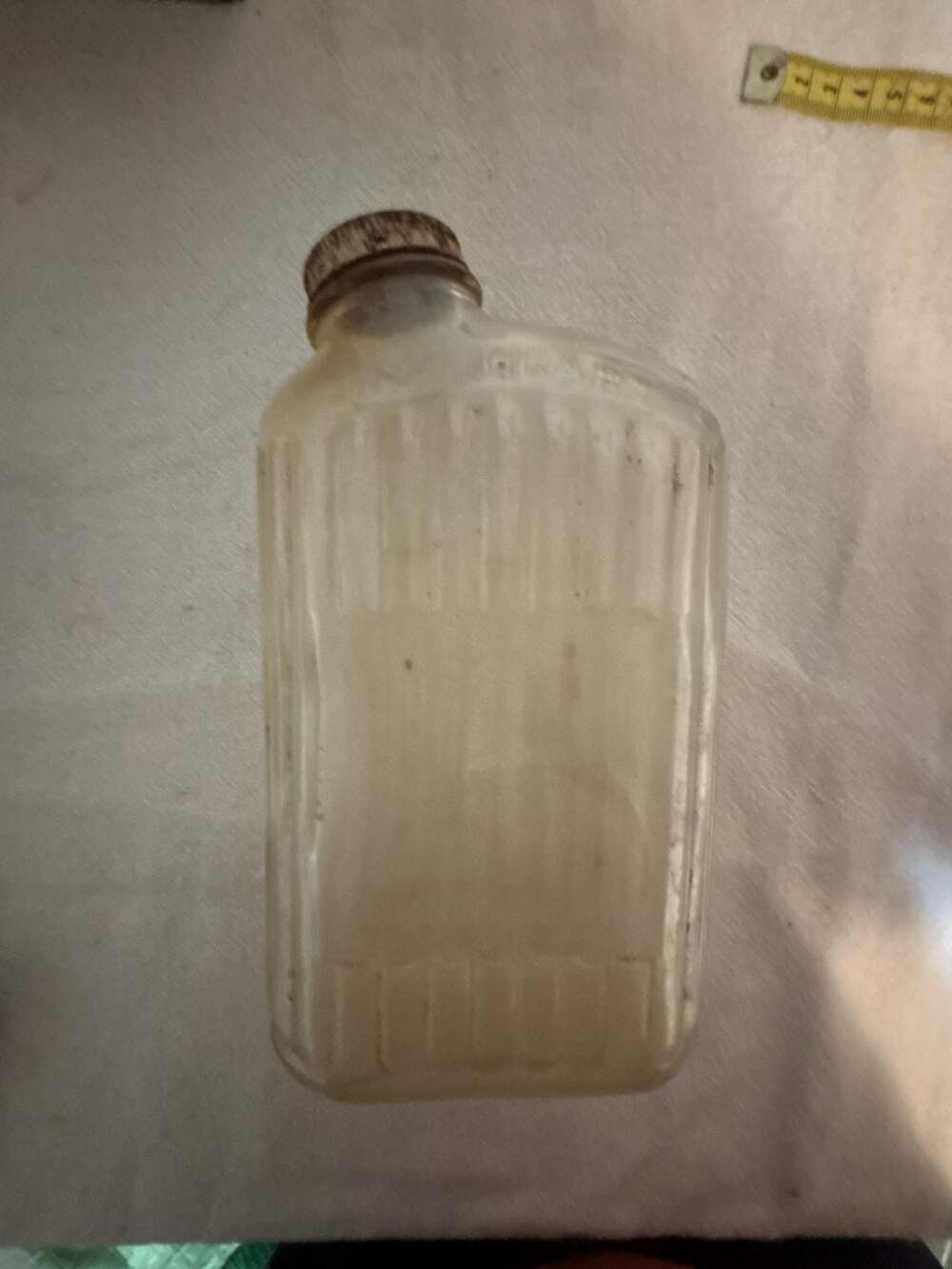 Anchor Hocking Vintage Ribbed Glass Refrigerator Bottle with Cap